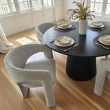 Khloe Modern Chenille Dining Chair with Arms (Set of 2)
