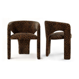 Khloe Modern Leopard Chair with Arms (Set of 2)