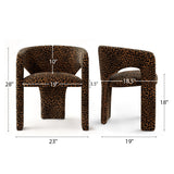 Khloe Modern Leopard Chair with Arms (Set of 2)