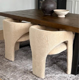 Khloe Modern Chenille Dining Chair with Arms (Set of 4)