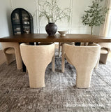 Khloe Modern Chenille Dining Chair with Arms (Set of 6)