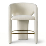 Khloe 24.5" Modern Gold Chenille Counter Stool with Arms (Set of 4)