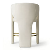 Khloe 24.5" Modern Gold Chenille Counter Stool with Arms (Set of 4)