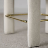 Khloe 24.5" Modern Gold Chenille Counter Stool with Arms (Set of 2)