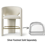 Khloe 24.5" Modern Gold Chenille Counter Stool with Arms (Set of 2)