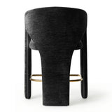 Khloe 24.5" Modern Gold Chenille Counter Stool with Arms (Set of 4)
