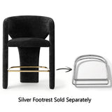 Khloe 24.5" Modern Gold Chenille Counter Stool with Arms (Set of 2)