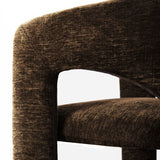 Khloe 24.5" Modern Gold Chenille Counter Stool with Arms (Set of 2)