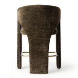 Khloe 24.5" Modern Gold Chenille Counter Stool with Arms (Set of 2)