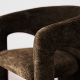Khloe 24.5" Modern Gold Chenille Counter Stool with Arms (Set of 4)