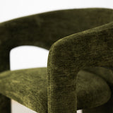 Khloe 24.5" Modern Gold Chenille Counter Stool with Arms (Set of 4)