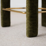 Khloe 24.5" Modern Gold Chenille Counter Stool with Arms (Set of 2)