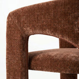 Khloe 24.5" Modern Gold Chenille Counter Stool with Arms (Set of 4)