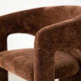 Khloe 24.5" Modern Gold Chenille Counter Stool with Arms (Set of 4)