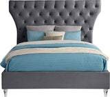 Kira Elegant Acrylic Bed with Deep Button Tufting for a Luxurious and Modern Bedroom Upgrade