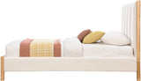 Kona Bed - Elegant Mid-Century Modern Upholstered Design with Tufted Headboard and Natural Legs