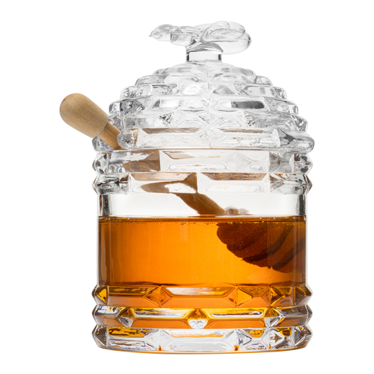Crystal Bee Honey Dish Jar, Gift 6"