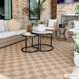 Kuval Checkered Brown Outdoor Rug