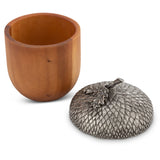 Pewter Top Wood Acorn Box