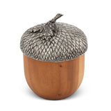 Pewter Top Wood Acorn Box