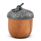 Pewter Top Wood Acorn Box