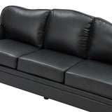 Flavio 81″ Genuine Leather Sofa – Vintage Glam Mid-Century Design