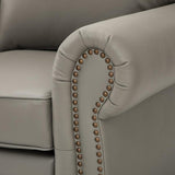 Flavio 81″ Genuine Leather Sofa – Vintage Glam Mid-Century Design