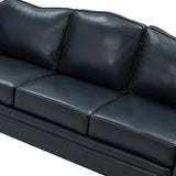 Flavio 81″ Genuine Leather Sofa – Vintage Glam Mid-Century Design