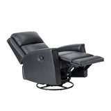 Aniceta 30.31" Wide Genuine Leather Swivel Rocker Glider Recliner