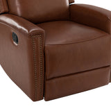 Aniceta 30.31" Wide Genuine Leather Swivel Rocker Glider Recliner