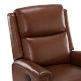 Aniceta 30.31" Wide Genuine Leather Swivel Rocker Glider Recliner