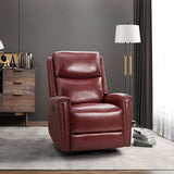 Aniceta 30.31" Wide Genuine Leather Swivel Rocker Glider Recliner