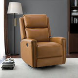 Aniceta 30.31" Wide Genuine Leather Swivel Rocker Glider Recliner