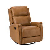 Aniceta 30.31" Wide Genuine Leather Swivel Rocker Glider Recliner