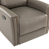 Aniceta 30.31" Wide Genuine Leather Swivel Rocker Glider Recliner