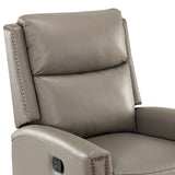 Aniceta 30.31" Wide Genuine Leather Swivel Rocker Glider Recliner
