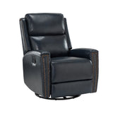 Aniceta 30.31" Wide Genuine Leather Swivel Rocker Glider Recliner
