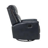 Aniceta 30.31" Wide Genuine Leather Swivel Rocker Glider Recliner