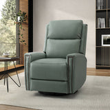 Aniceta 30.31" Wide Genuine Leather Swivel Rocker Glider Recliner