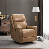 Aniceta 30.31" Wide Genuine Leather Swivel Rocker Glider Recliner