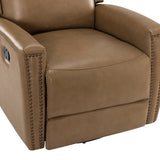 Aniceta 30.31" Wide Genuine Leather Swivel Rocker Glider Recliner