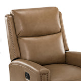 Aniceta 30.31" Wide Genuine Leather Swivel Rocker Glider Recliner