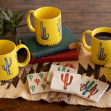 Saguaro Cactus Border Mug, Set of 4, 2 MOQ