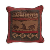 Cascade Lodge Bear Throw Pillow, Red Plaid