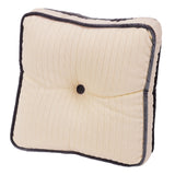 Whistler Tufted Box Pillow w/ Charcoal Velvet Trim