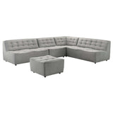 Selen Light Grey Linen Corner Sectional Sofa