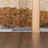 Alie Blue Gray Checkered Washable Rug
