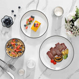 Luna Marble Blue 12 Piece Dinnerware Set