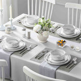Luna Marble Grey 12 Piece Dinnerware Set