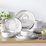 Luna Marble Blue 24 Piece Dinnerware Set for 8